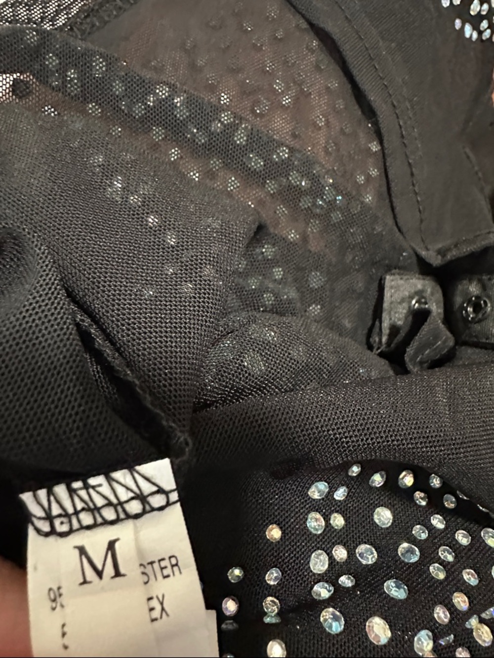 👛 Sheer Rhinestone Bodysuit - Picture 3 of 3